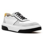 Tênis Fly Casual Masculino Sneaker Lion Branco e Alvejado