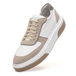 Tênis Fly Casual Masculino Sneaker Lion Branco e Linho