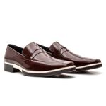 Sapato Social Loafer Masculino Em Couro Legítimo Linha Gênesis Mouro