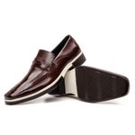 Sapato Social Loafer Masculino Em Couro Legítimo Linha Gênesis Mouro