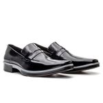 Sapato Social Loafer Masculino Em Couro Legítimo Linha Gênesis Preto