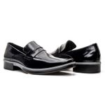 Sapato Social Loafer Masculino Em Couro Legítimo Linha Gênesis Preto