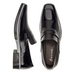 Sapato Social Loafer Masculino Em Couro Legítimo Linha Gênesis Preto