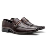 Mocassim Masculino em Couro Loafer Social Café