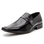Sapato Social Masculino em Couro Bico Fino Fivela Preto