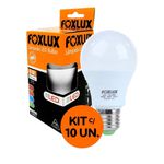 Kit com 10 Lâmpadas de Led Bulbo 9W 6.500K Foxlux 90.07