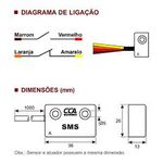 Sensor Magnético de Proximidade Emissor + Receptor 1NA+1NF CCA
