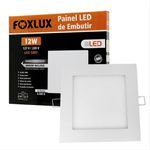 Painel LED de Embutir Quadrado 12W Bivolt - FOXLUX-LED9047