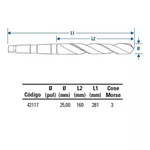 Dormer Broca Haste Conica 45,0mm Din345 