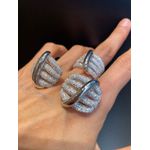Conjunto Brinco e Anel Zircônia Lesprit 6013506 Ródio Cristal