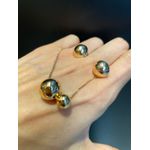 Conjunto Colar e Brinco Metal Lesprit 7800701 Dourado
