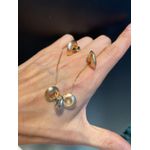 Conjunto Colar e Brinco Metal Lesprit 7800753 Dourado