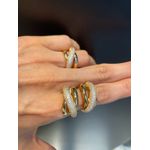Conjunto Brinco e Anel Zircônia Lesprit 6013644 Dourado Cristal
