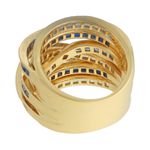 Conjunto Brinco e Anel Zircônia Lesprit 6013055 Dourado Azul