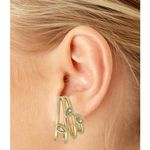 Brinco Ear Hook Zircônia Lesprit 68138031 Dourado Cristal