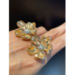 Brinco Flor Metal Fosco Lesprit 7800921 Dourado