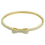 Pulseira Laço Zircônia Lesprit Dourado Cristal