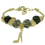 Pulseira Beloque Cristal Lesprit K03882-50690 Dourado Preto