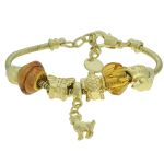 Pulseira Beloque Cristal Lesprit K0388250580 Dourado Marrom