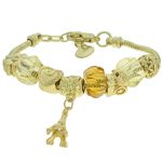 Pulseira Beloque Cristal Lesprit K03882-50700 Dourado Marrom