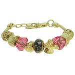 Pulseira Beloque Cristal Lesprit K03882-50650 Dourado Rosa