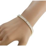 Pulseira Riviera Zircônia Baguette Lesprit 2596 Dourado Cristal