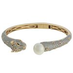 Pulseira Pantera Zirconia Lesprit 6009445 Dourado Cristal