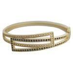 Bracelete Zircônia Lesprit B00046 Dourado Azul