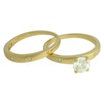 Anel Duplo Zircônia Lesprit 00027 Dourado Cristal