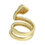 Anel Cobra Zircônia Lesprit Dourado Cristal