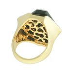 Anel Pedra Onix Zircônia Lesprit 00042 Dourado Cristal