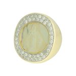 Anel Nossa Senhora Madrepérola Zircônia Lesprit 00041 Dourado Cristal