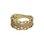 Anel Elos Zircônia Lesprit U19A100631 Dourado Cristal