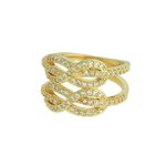 Anel Zircônia Lesprit LA07241WGL Dourado Cristal