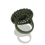 Anel Zirconia Lesprit LA02611 Ródio Negro Preto Morganita