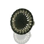 Anel Zirconia Lesprit LA02611 Ródio Negro Preto Morganita