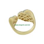 Anel Zircônia Lesprit DAE9731 Dourado Cristal