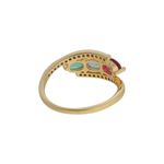 Anel Zircônia Lesprit 68144291 Dourado Multicor