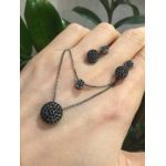 Conjunto Colar Zircônia Lesprit U18K160251 Ródio Negro Preto