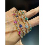 Pulseira Flor Zircônia Lesprit U23K030151 Dourado