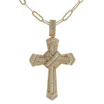 Colar Crucifixo Zircônia Lesprit 00004 Dourado Cristal