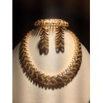 Conjunto Colar Zircônia Lesprit 60097341 Dourado Cristal