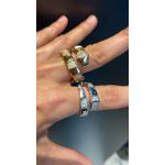 Conjunto Brinco e Anel Cobra Zircônia Lesprit 6013219 Dourado Cristal