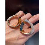 Brinco Zircônia Lesprit 6013425 Dourado Cristal