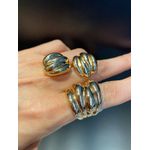 Conjunto Brinco e Anel Metal Lesprit 6013526 Dourado