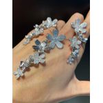 Conjunto Colar e Brinco Zircônia Lesprit 6014005 Ródio Cristal