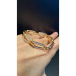 Pulseira Elos Zircônia Lesprit 6014543 Dourado Cristal