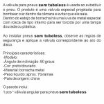 Válvula/Bico 90º PVR 40/ PVR 50 p/ Pneu S/ Câmara