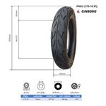 Pneu 14" x 2.75 Tubeless CINBORG Cor: Preto