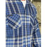Camisa Masculina Xadrez Azul com Bolsos Frontais